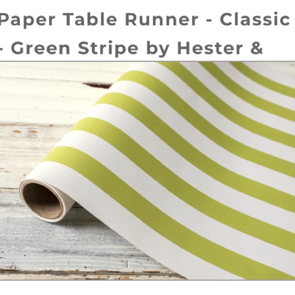 hester & cook Other - LAST ROLL: HESTER & COOK Table Runner-Paper. Lime Green and white.